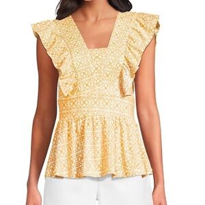 Lands' End Women's Lightweight Jersey Ruffle Peplum Top